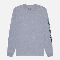 Мужской лонгслив Carhartt Relaxed Fit Heavyweight Logo Sleeve Graphic, цвет серый