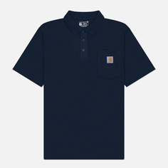 Мужское поло Carhartt Loose Fit Midweight Pocket, цвет синий