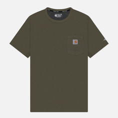 Мужская футболка Carhartt Force Relaxed Fit Midweight Pocket, цвет оливковый