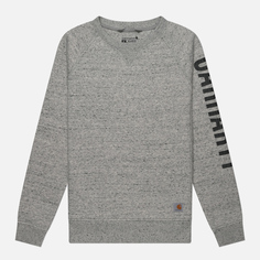 Женская толстовка Carhartt Relaxed Fit Midweight Crew Neck Block Logo Sleeve Graphic, цвет серый