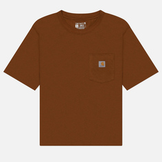 Женская футболка Carhartt Tencel Fiber Series Loose Fit Lightweight, цвет коричневый