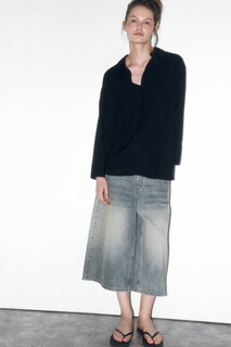 блузка женская Рубашка oversize льняная с укороченными рукавами Befree