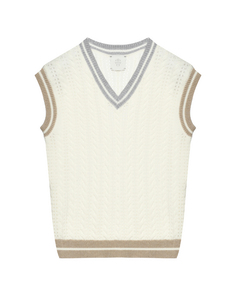 Вязаный жилет с бежевым кантом Eleventy