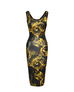 Платье трикотажное базовое с вензелями Versace Jeans Couture