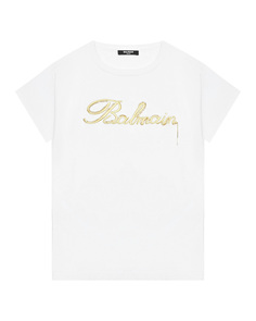 Футболка с золотым лого Balmain