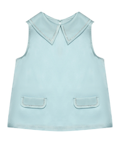 Блуза со стразами, голубая Ermanno Scervino