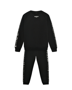 Комплект свитшот c логотипом + брюки спортивные с логотипом, черный Balmain