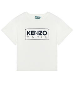 Футболка с логотипом на груди, белая KENZO