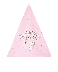 Розовая косынка с принтом &quot;OOOPS!&quot; Jan&Sofie