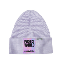Лиловая шапка с патчем &quot;Perfect world&quot;&quot; Il Trenino