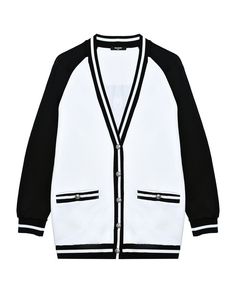 Кардиган с логотипом на спине, белый Balmain