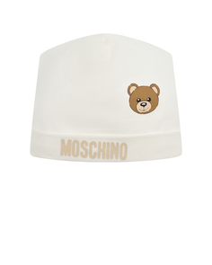 Шапка с лого, кремовая Moschino