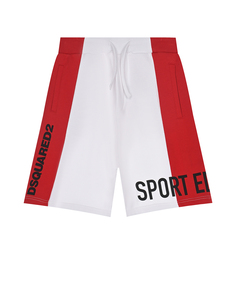 Красно-белые шорты с принтом &quot;SPORT EDTN.07&quot; Dsquared2
