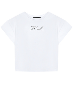 Футболка с лого, белая Karl Lagerfeld kids