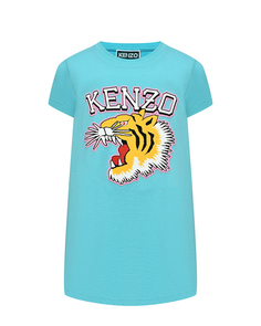 Платье с принтом &quot;тигр&quot; и лого KENZO