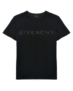Футболка велюровая со сплошным лого Givenchy