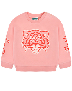 Свитшот с принтом тигра в очках, розовый KENZO
