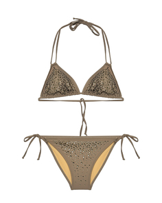 Купальник раздельный Bikini Teeny set с камнями, коричневый NATAYAKIM