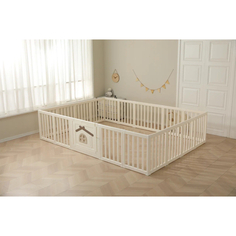 Манежи Манеж UNIX Kids Большой детский игровой манеж UNIX Kids Classic Tree House 200 x 280 Camel