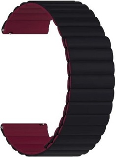 Ремешок на руку Lyambda ACRUX DSJ-32-22-BW силиконовый для часов 22 mm black/wine red