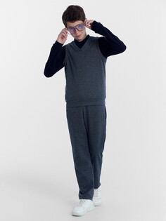 Брюки для мальчиков темно-синие в серую клетку Mark Formelle