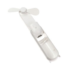 Портативный вентилятор fs08, функция power bank 1200 мач, 2 режима, usb, складной, белый NO Brand