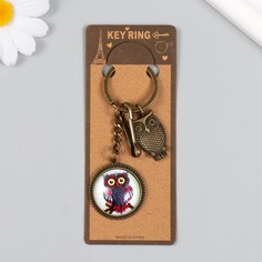 Брелок металл, стекло с карабином NO Brand