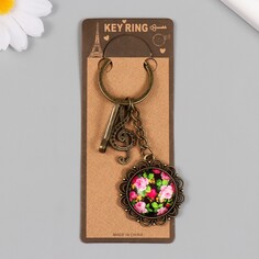 Брелок металл, стекло с карабином NO Brand