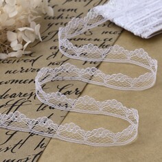 Кружево капроновое, 15 мм × 10 ± 1 м, цвет белый Арт Узор