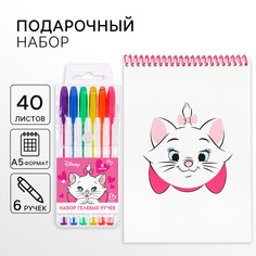 Набор блокнот и цветные ручки мари Disney