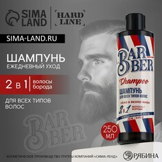 Шампунь для волос и бороды 2в1, 250 мл, hard line