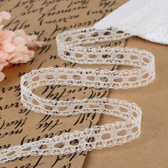 Кружево капроновое, 15 мм × 10 ± 1 м, цвет белый Арт Узор