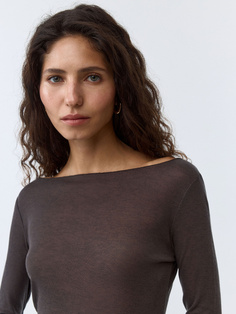 Однотонный лонгслив из смесового модала