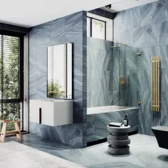 Шторка на ванну MaybahGlass MGV-655-3 70,5 см R, профиль золотой матовый, стекло матовое