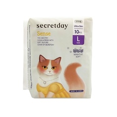 Прокладки гигиенические SECRET DAY Хлопковые гигиенические прокладки, размер L Sense