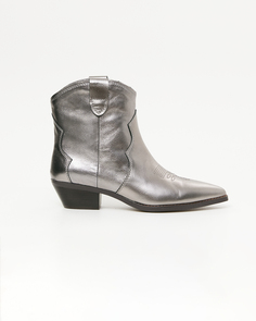 Ковбойские ботильоны серебряного цвета