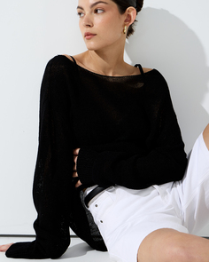 Джемпер хлопковый черного цвета