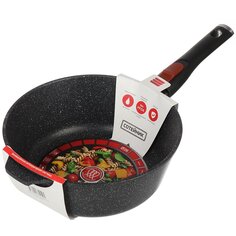 Сотейник алюминий, 26 см, антиприг, Нева Металл, Гранит, L181326i, съем руч, индукц