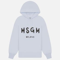 Женская толстовка MSGM MSGM Milano Logo Brushed Hoodie, цвет белый