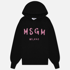 Женская толстовка MSGM MSGM Milano Brush Stroke Hoodie, цвет чёрный