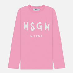 Женский лонгслив MSGM MSGM Milano Logo, цвет розовый