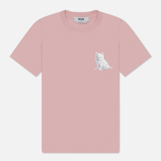 Женская футболка MSGM Cat Sticker, цвет розовый