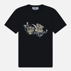 Женская футболка MSGM Cute Cats, цвет чёрный