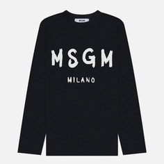 Женский лонгслив MSGM MSGM Milano Logo, цвет чёрный