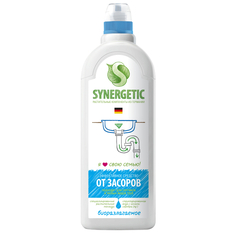 Средства для прочистки труб средство чистящее SYNERGETIC для удаления засоров в трубах жидкость 1л