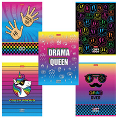 Тетради тетрадь 48л HATBER CrazyColor А5 клетка в асс-те