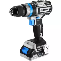 Дрель-шуруповерт аккумуляторная бесщеточная Deko ZKCD20VPRO, 20 В Li-ion 2x3 Ач ДЕКО