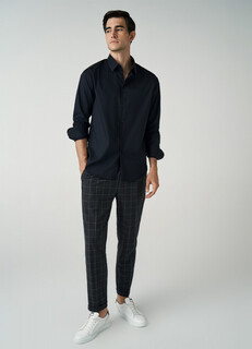 Рубашка Slim fit, Черный Ostin