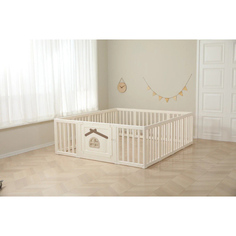 Манежи Манеж UNIX Kids Большой детский игровой манеж UNIX Kids Classic Tree House 180 x 200 Camel