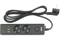 Удлинитель сетевой Power Cube PC-5B-2M 2р с/з вык.,3USB, 3500 Вт, 16А, 1.9 м, 3*1,0 (черный)